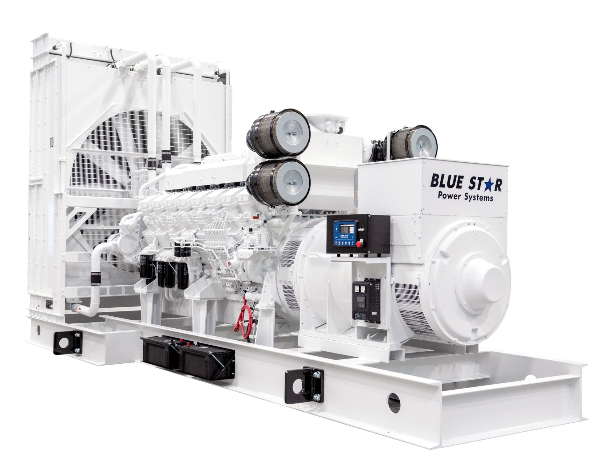 Blue Star Power Systems large industrial generator unit on a white background